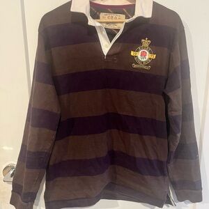 Brooksfield Brown and Purple Long Sleeve Shirt